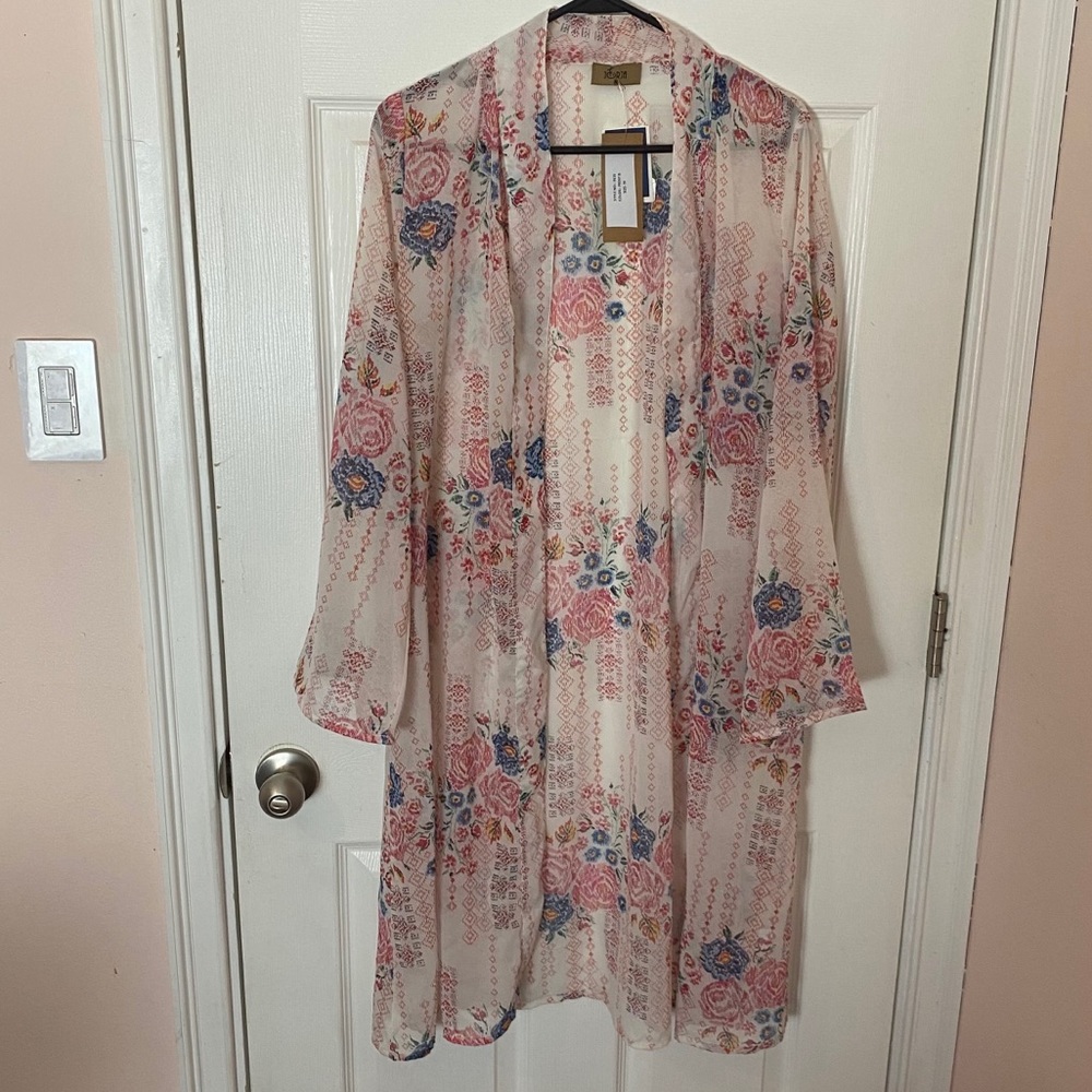 NWT Floral bathing suit cover up | cardigan
